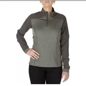 5.11 TACTICAL Womens Rapid Half Zip Pullover Green medium